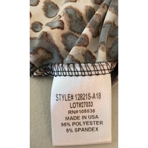 Slimky Brand Leopard Print Sleeveless Ruffle Tunic Dress Poly/Spandex 1X - Picture 4 of 9